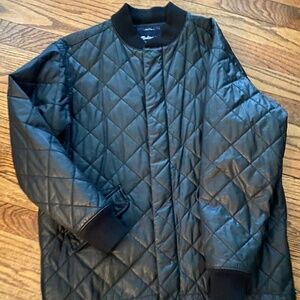 Madewell Women's 'Black Jacket. Quilted Faux-leather,  Cotton. Zipper Front. S